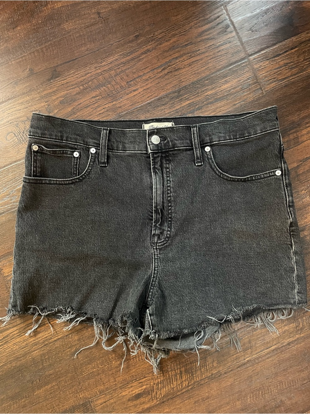 Madewell The Perfect Jean Short Black Denim Cutoff Shorts | Size 32